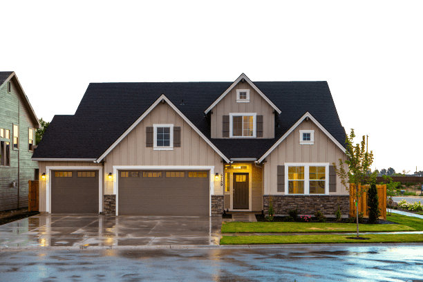 Beautiful suburban house with garage